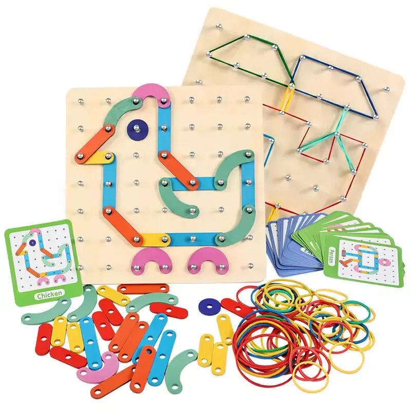 2-in-1 Wooden Nail Board Puzzle
