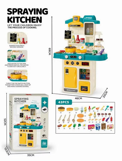43PCS Spray Mist Kids Kitchen Play Set