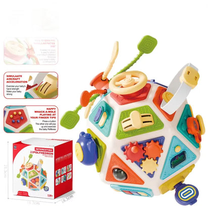 22-in-1 Montessori Busy Board Activity Cube