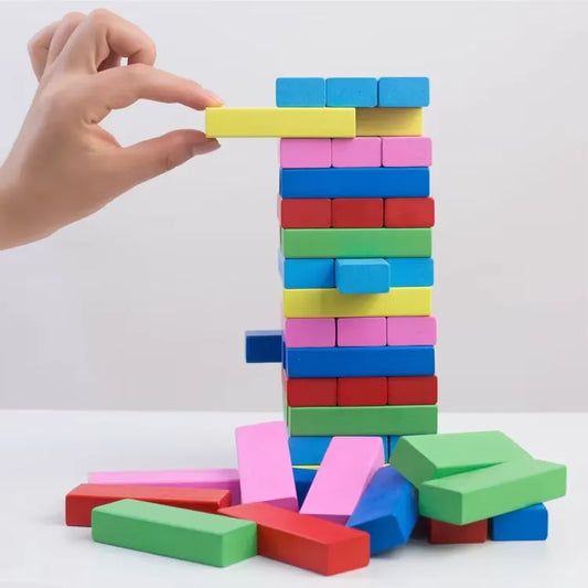 54PCS Colorful Timber Tower Blocks Game
