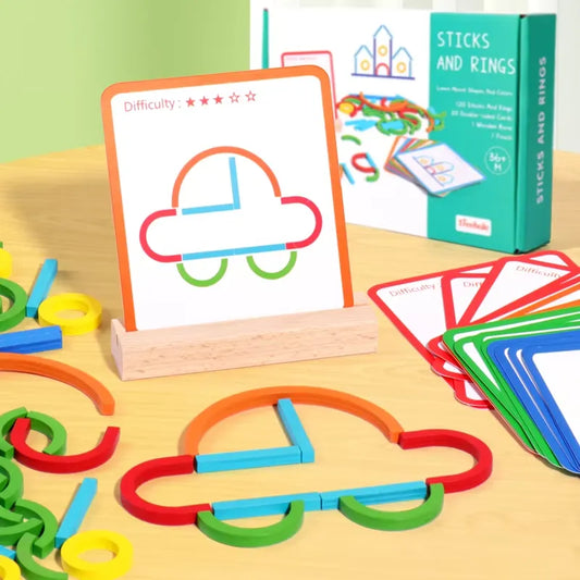 Montessori Rings & Sticks Matching Puzzle