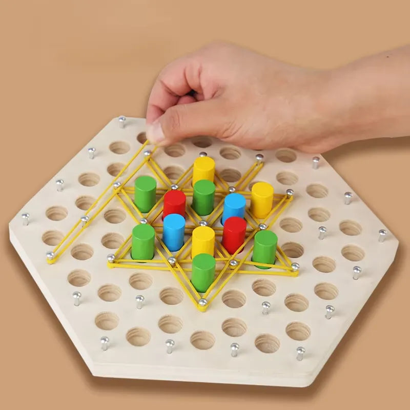 Wooden Triangle Battle Chess Game