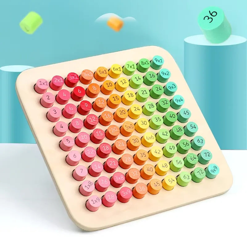 Wooden Math Multiplication Blocks Toy
