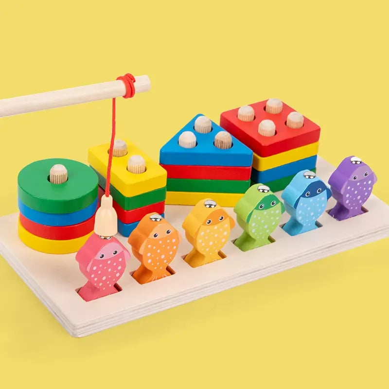 Wooden Montessori Math & Fishing Board Toy
