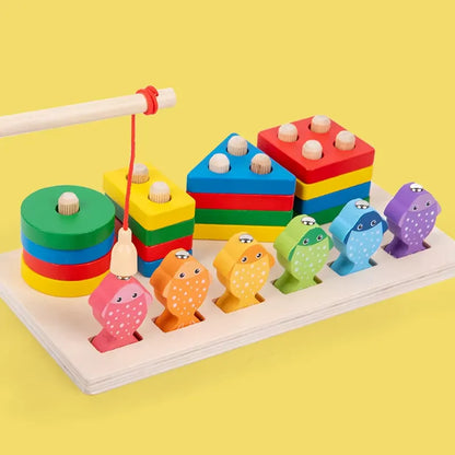 Wooden Montessori Math & Fishing Board Toy
