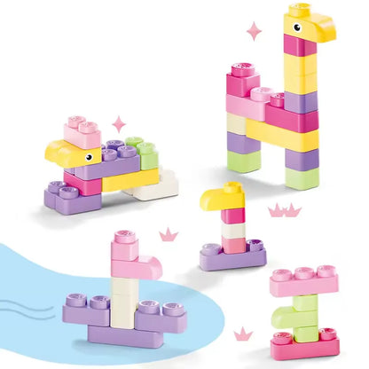 60PCS Soft Rubber Animal Building Blocks Set