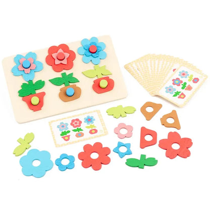 Wooden Flower Shape Matching Board