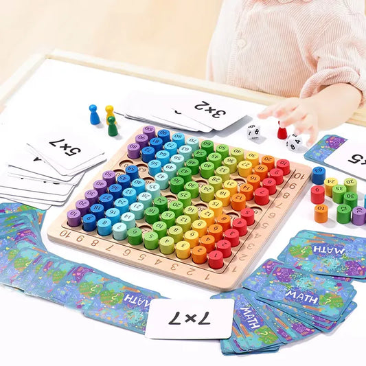 3-In-1 Wooden Math Multiplication Board