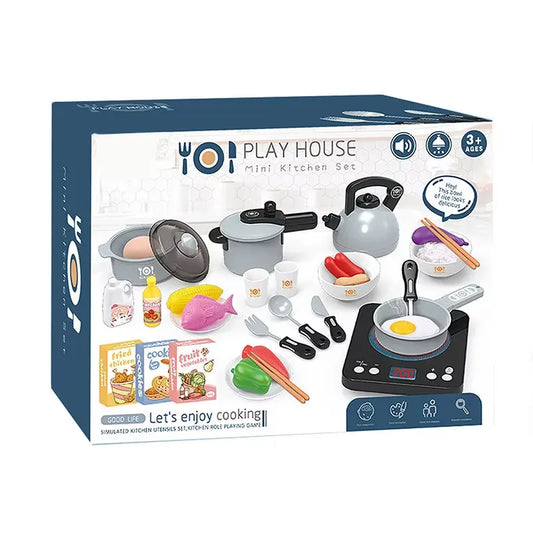 Blue Kids Kitchen Play Set