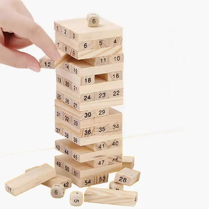 54PCS Wooden Building Block Tower