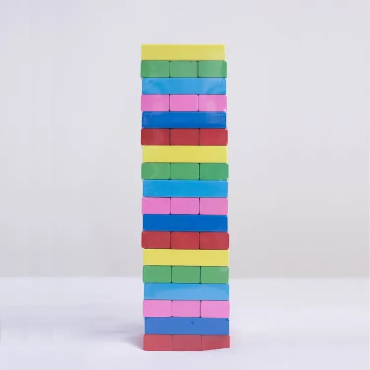 54PCS Colorful Timber Tower Blocks Game