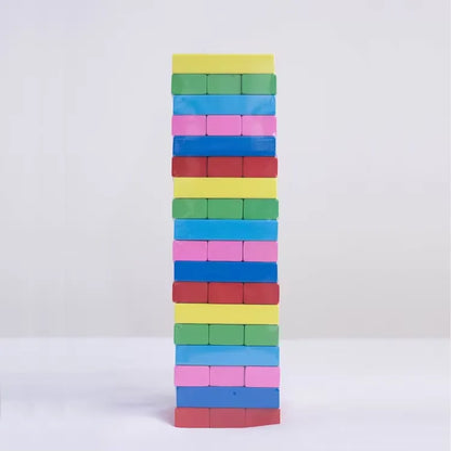 54PCS Colorful Timber Tower Blocks Game