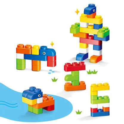 60PCS Soft Rubber Animal Building Blocks Set