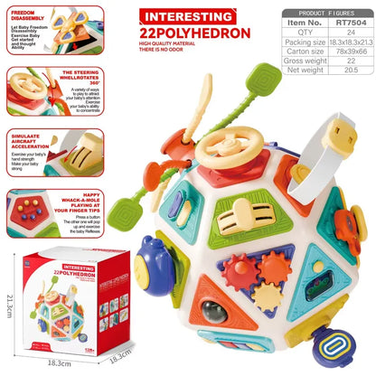 22-in-1 Montessori Busy Board Activity Cube