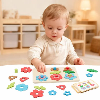 Wooden Flower Shape Matching Board
