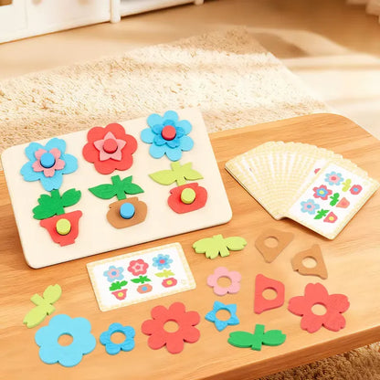 Wooden Flower Shape Matching Board