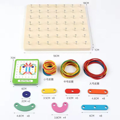 2-in-1 Wooden Nail Board Puzzle