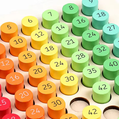 Wooden Math Multiplication Blocks Toy