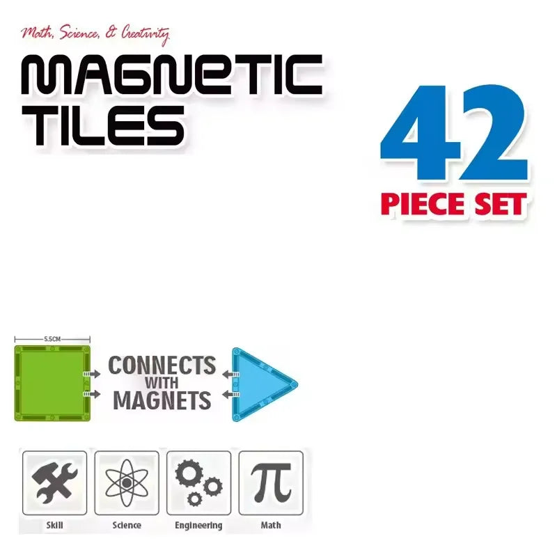 42PCS Magnetic Building Tiles