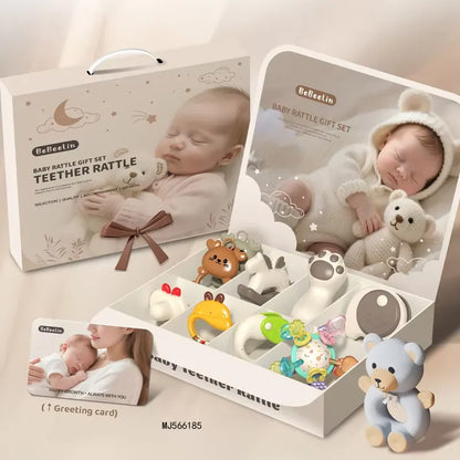 Newborn Baby Gift Box Rattle & Plush Toy Set (8pcs)