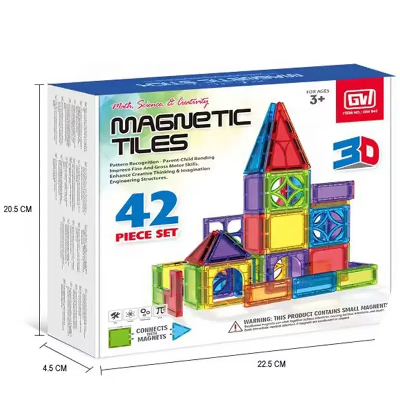 42PCS Magnetic Building Tiles