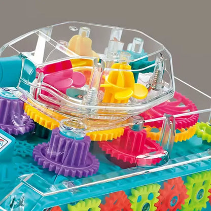 Transparent Gear Electric Tank Toy