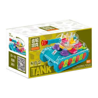 Transparent Gear Electric Tank Toy