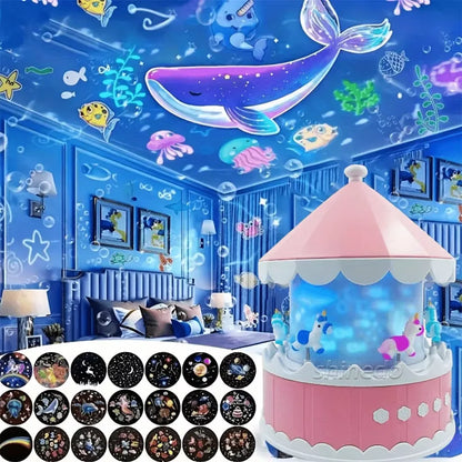 21-Film Rotating Starry Sky Projector Night Light