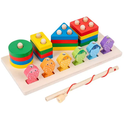 Wooden Montessori Math & Fishing Board Toy