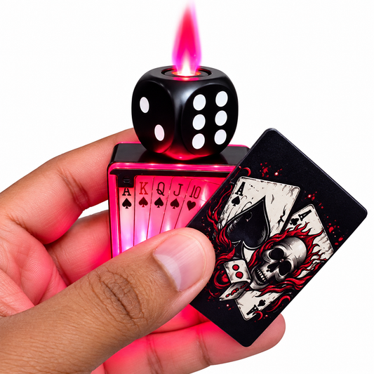 Red Flame Dice Lighter