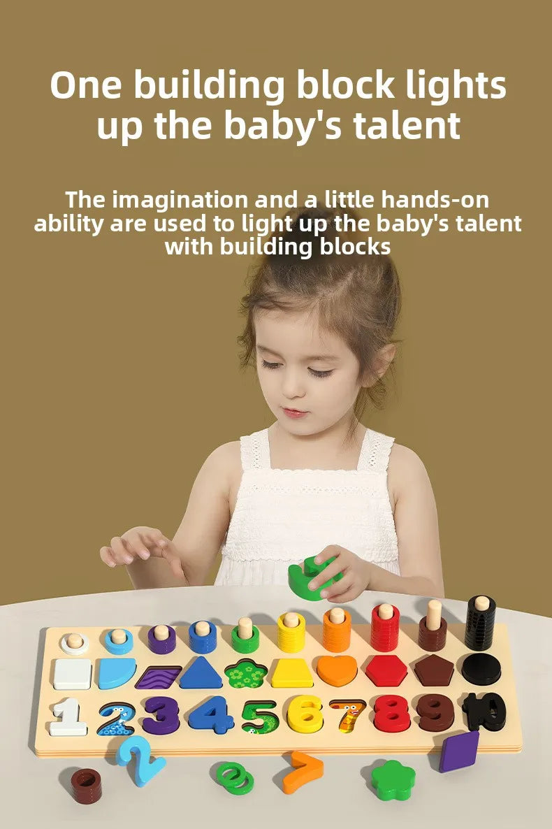 3-in-1 Montessori Educational Puzzle Board