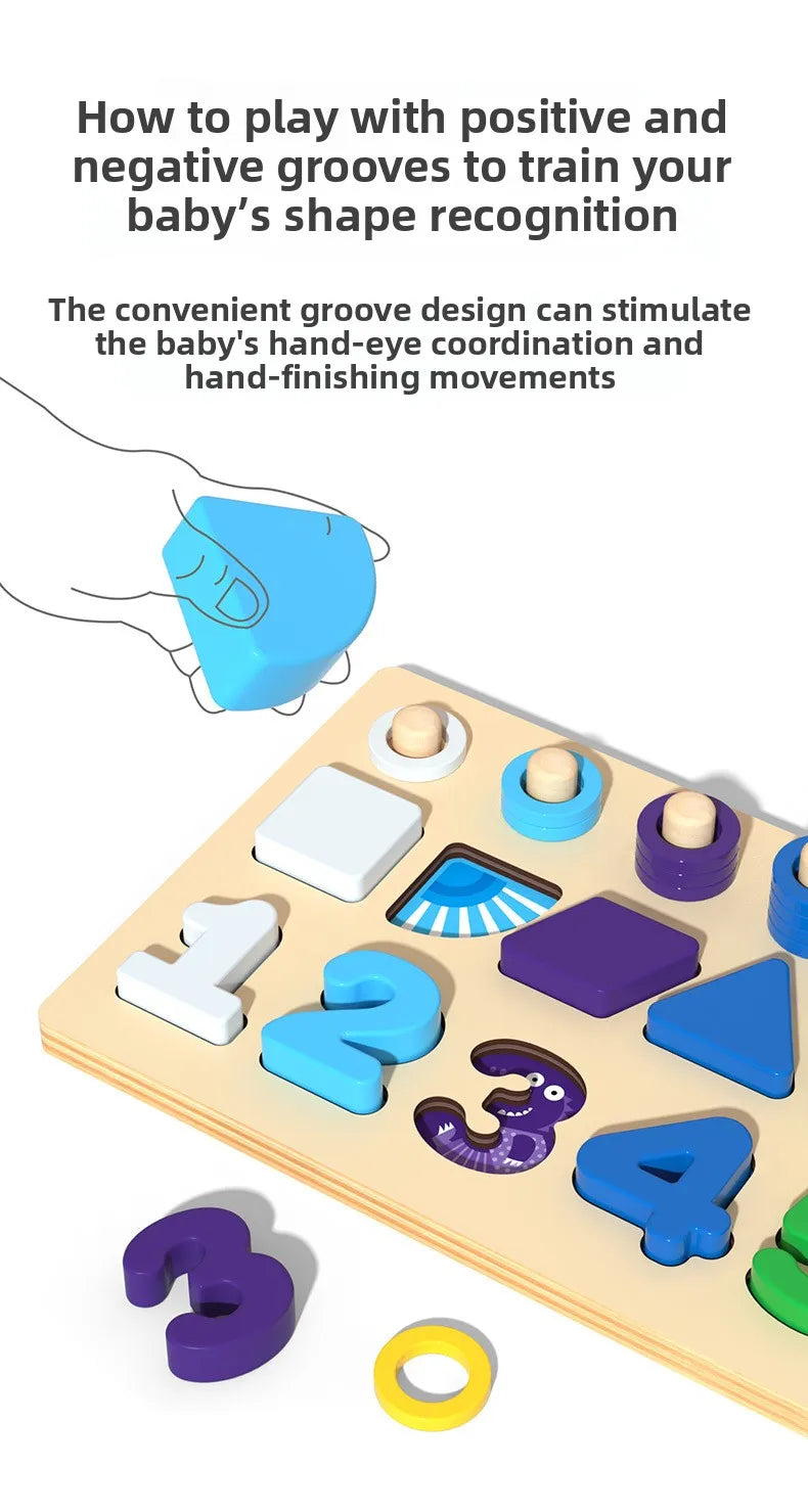 3-in-1 Montessori Educational Puzzle Board