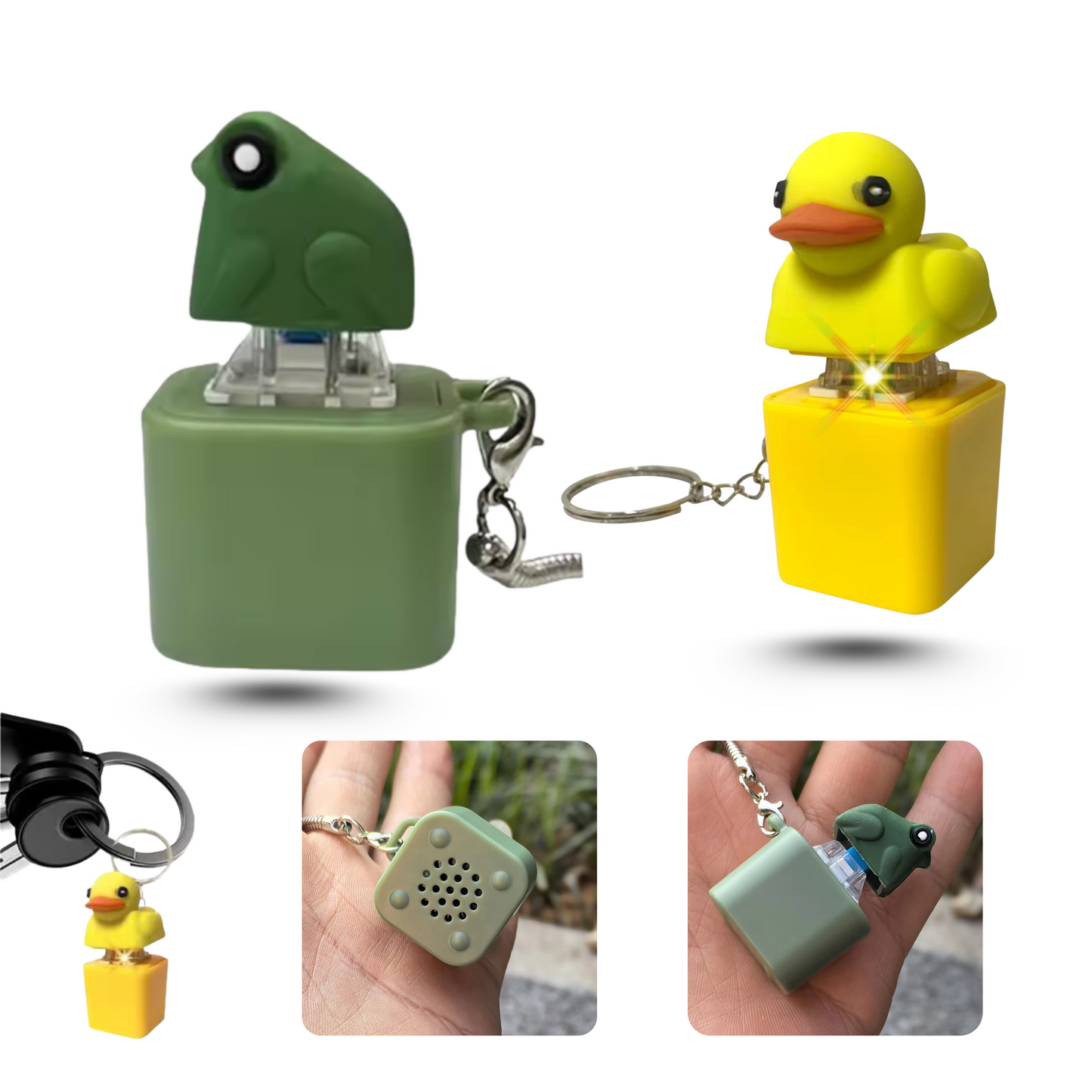 Duck & Frog Fidget Toy Combo – Rechargeable Keychains