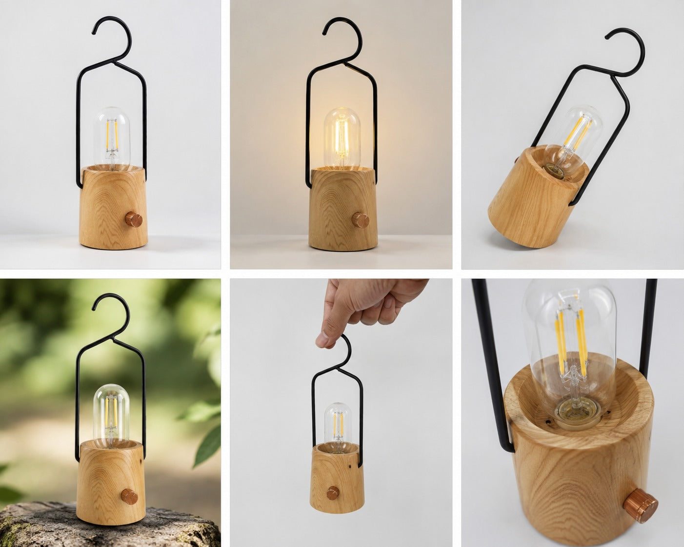 Wooden Base Lantern Night Light