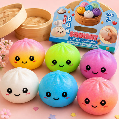 Big Size  Glitter Dumpling Squishy Stress Toy