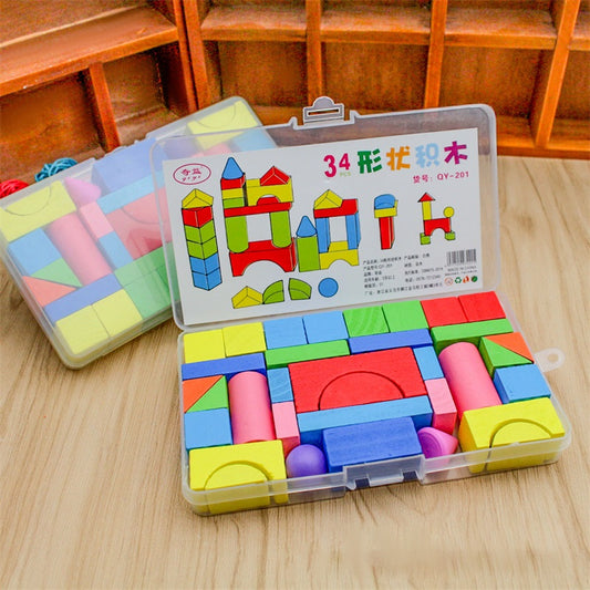 34pcs Montessori Colorful Building Blocks