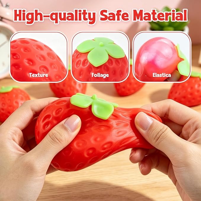Realistic Strawberry Squishy Toy