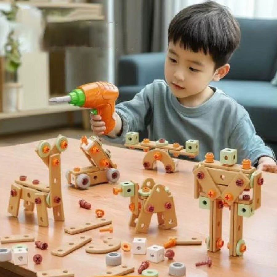 Kids DIY Repair Kit & Building Blocks Set