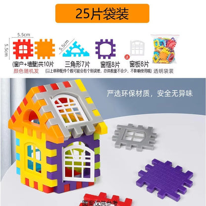 Interlocking 3D House Building Blocks Set-152 PCS