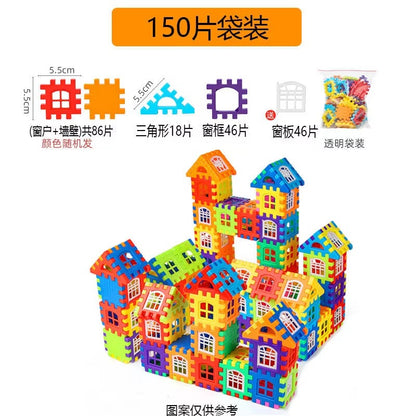 Interlocking 3D House Building Blocks Set-152 PCS