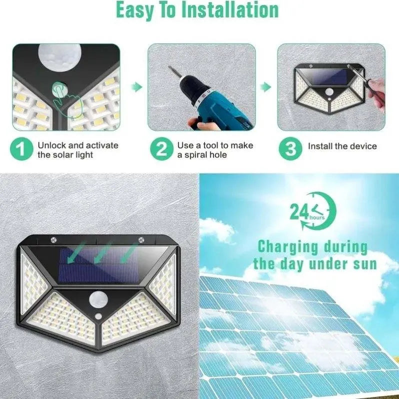 100 LED Solar Garden Light