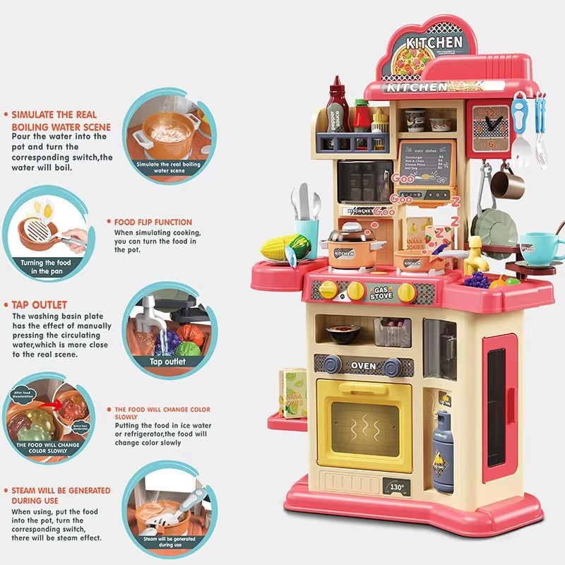 80cm Kids Pretend Play Kitchen Set