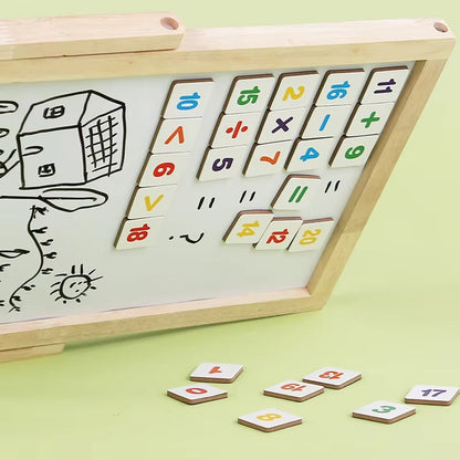 Double-Sided Magnetic Wooden Whiteboard for Kids