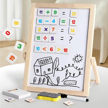Double-Sided Magnetic Wooden Whiteboard for Kids