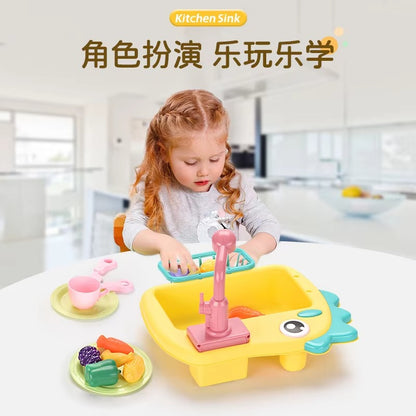 Electric Dinosaur Dishwasher Toy 2-in-1