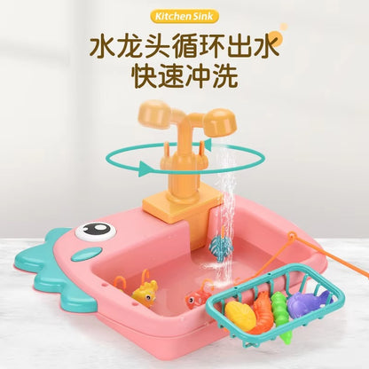 Electric Dinosaur Dishwasher Toy 2-in-1