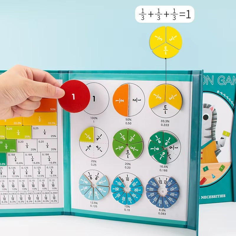 Montessori Fraction Matching Learning Board