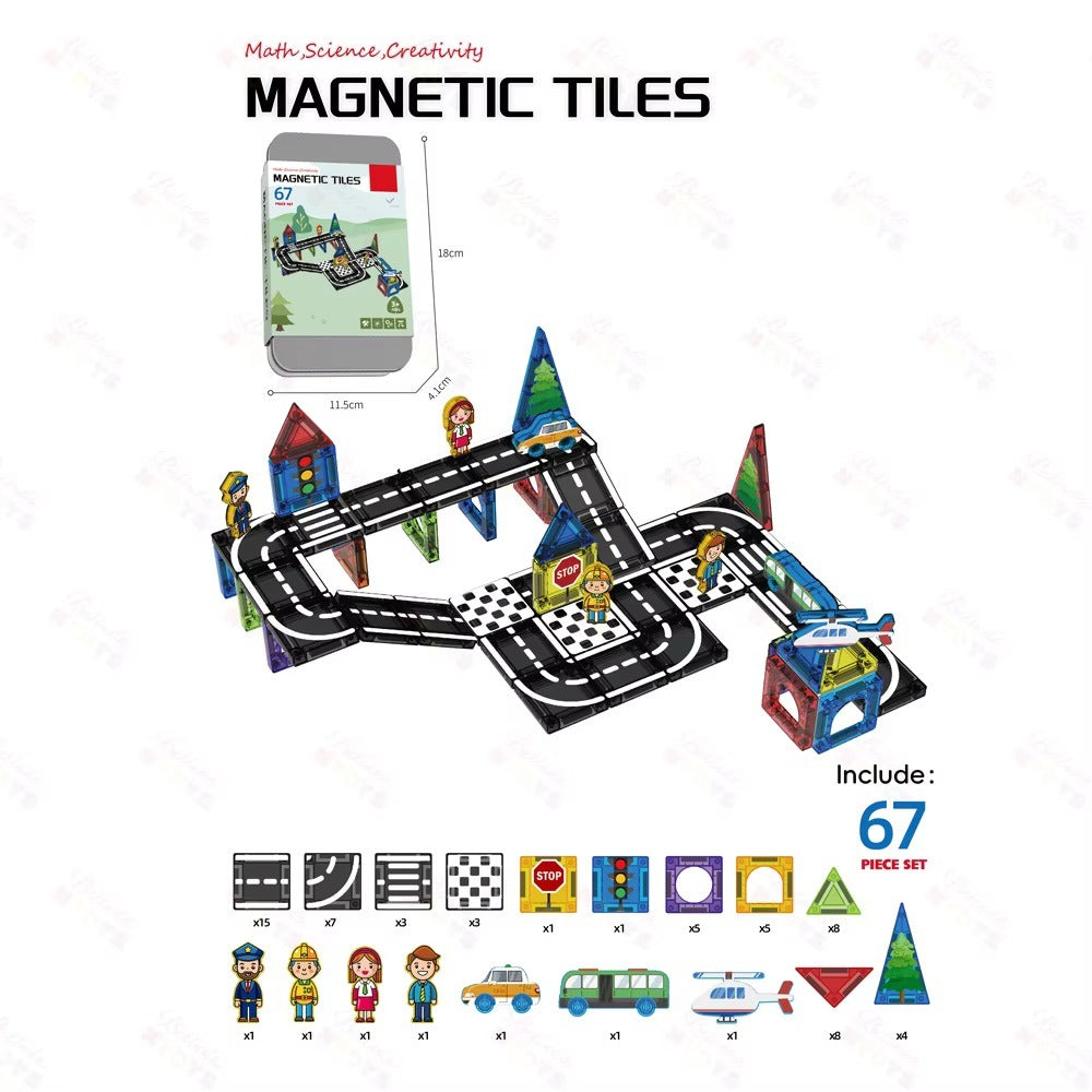 Traffic Magnetic Building Blocks – 67 Pcs