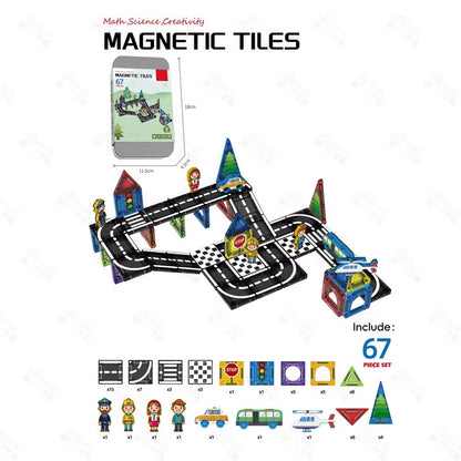 Traffic Magnetic Building Blocks – 67 Pcs