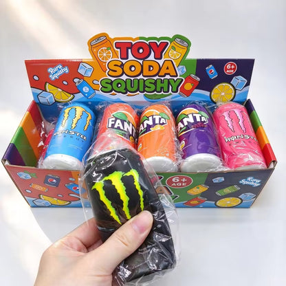 4-Piece Soda Bottle Squishy Fidget Toy